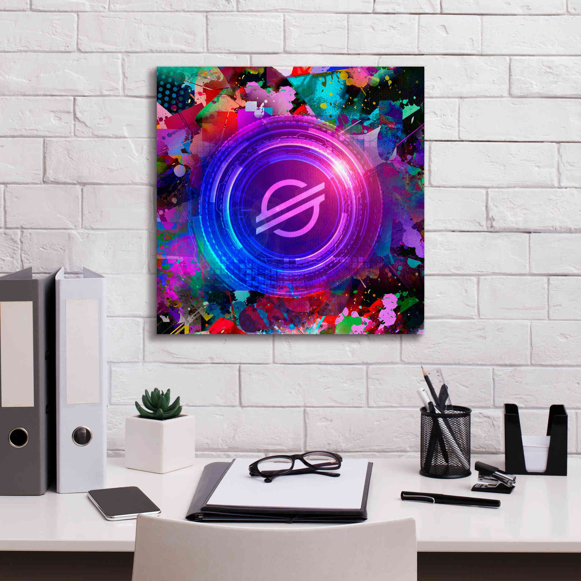 'XLM Stellar Crypto,' Canvas Wall Art,18 x 18
