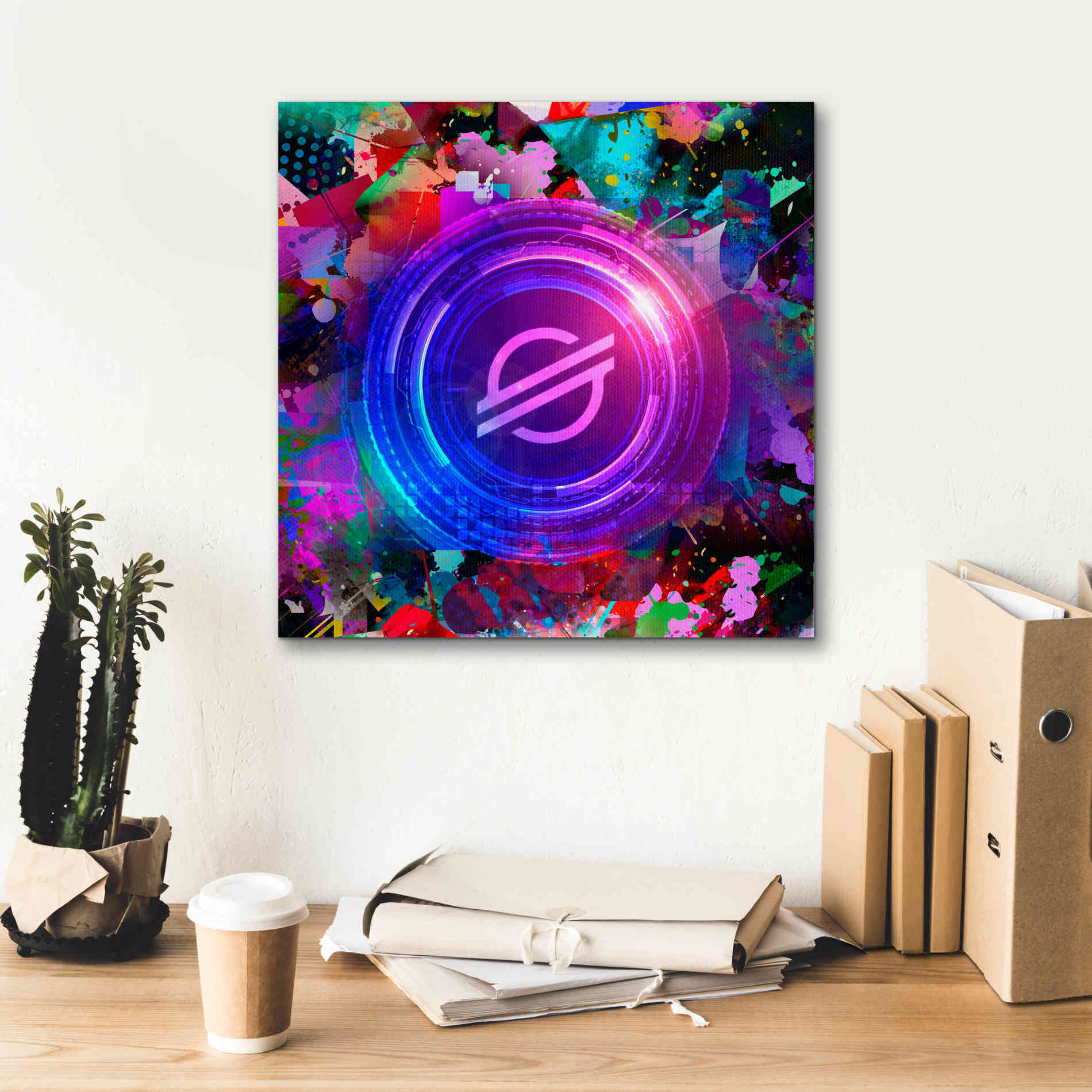 'XLM Stellar Crypto,' Canvas Wall Art,18 x 18
