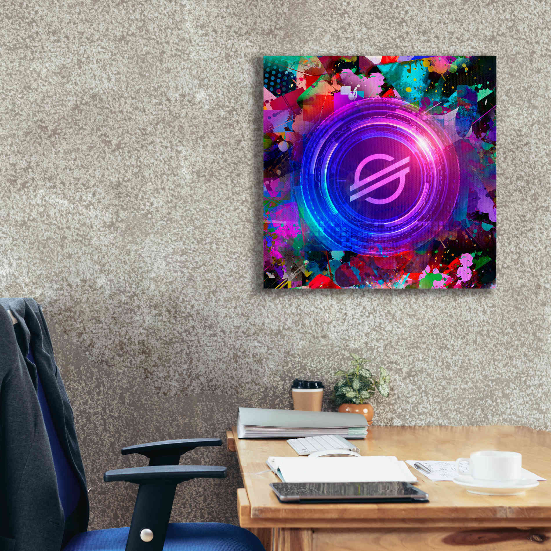 'XLM Stellar Crypto,' Canvas Wall Art,26 x 26