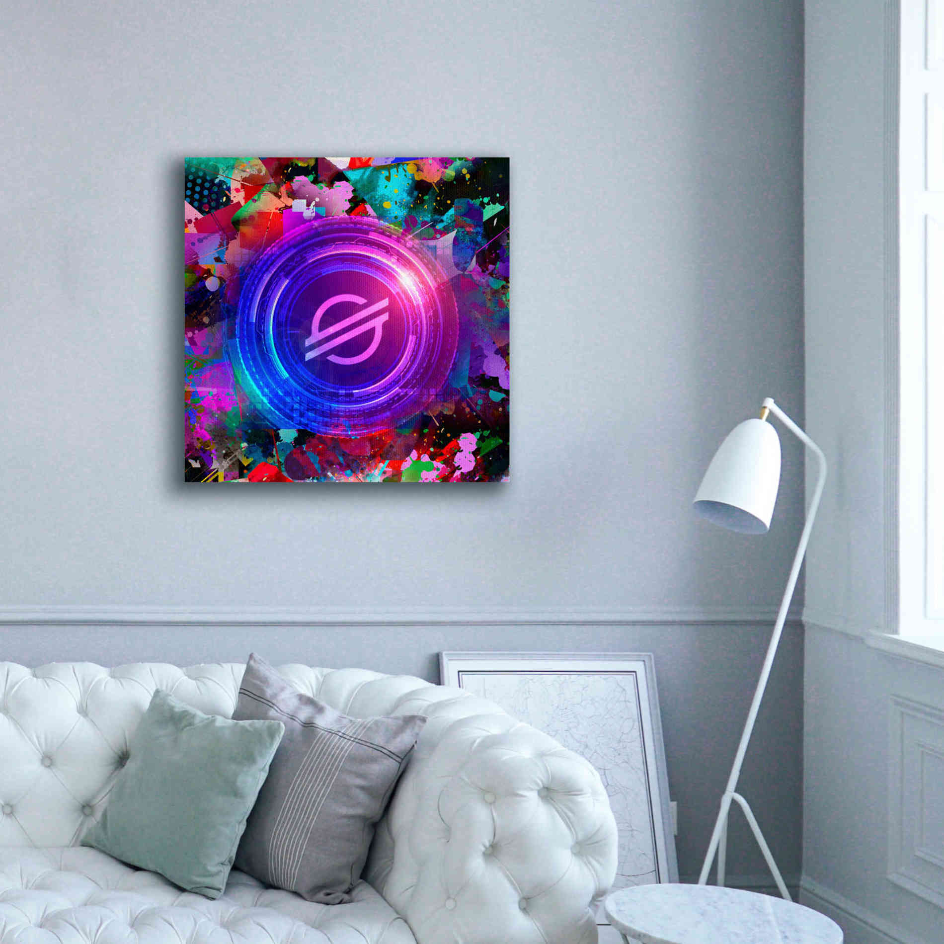 'XLM Stellar Crypto,' Canvas Wall Art,37 x 37