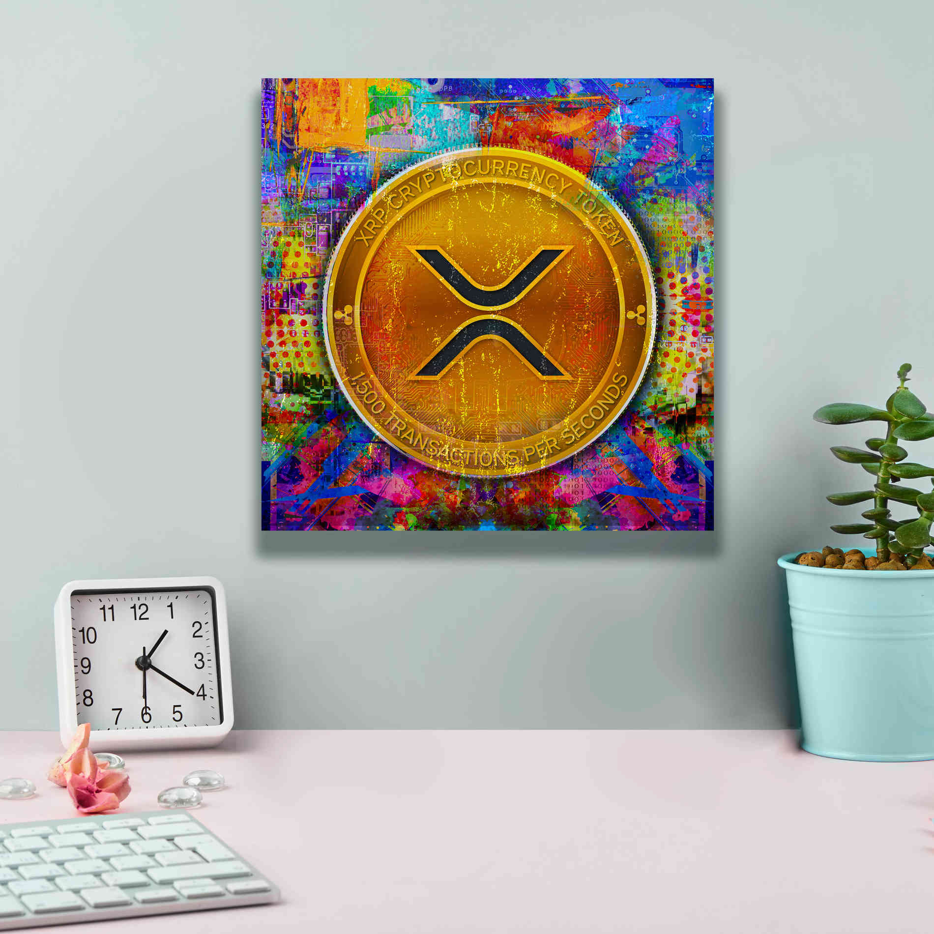 'XRP Crypto,' Canvas Wall Art,12 x 12