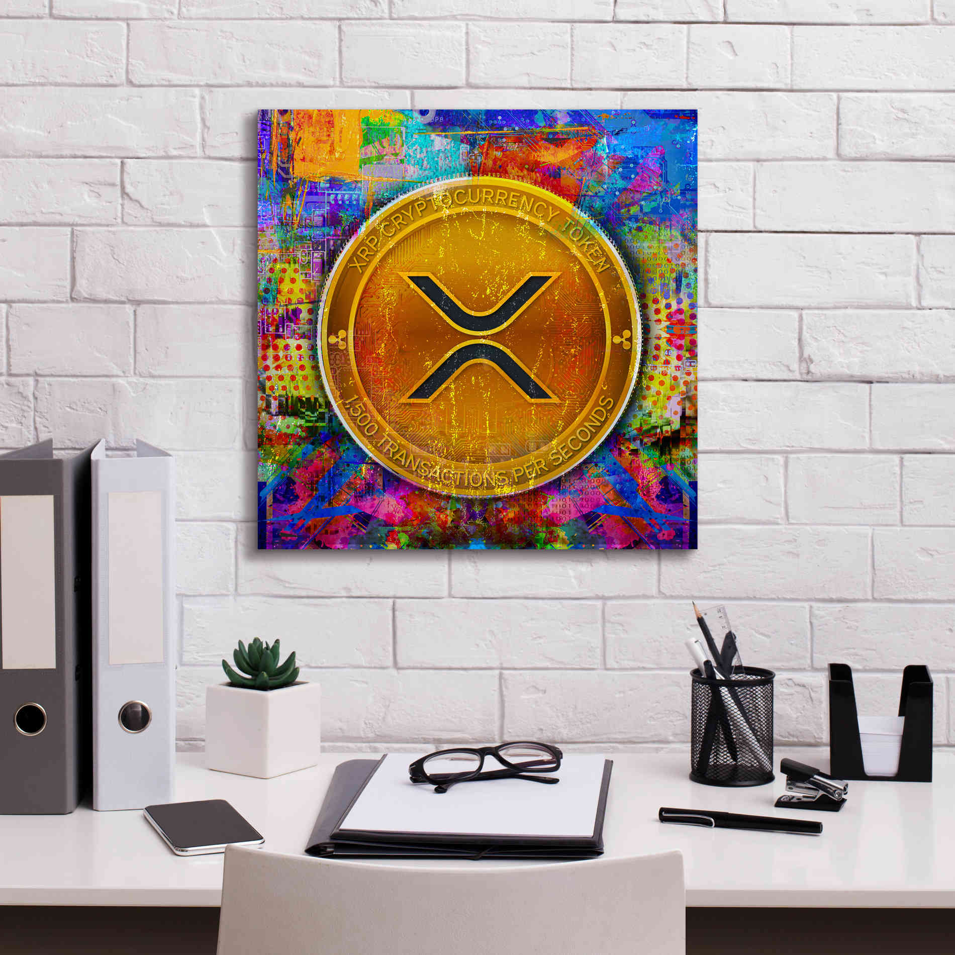 'XRP Crypto,' Canvas Wall Art,18 x 18