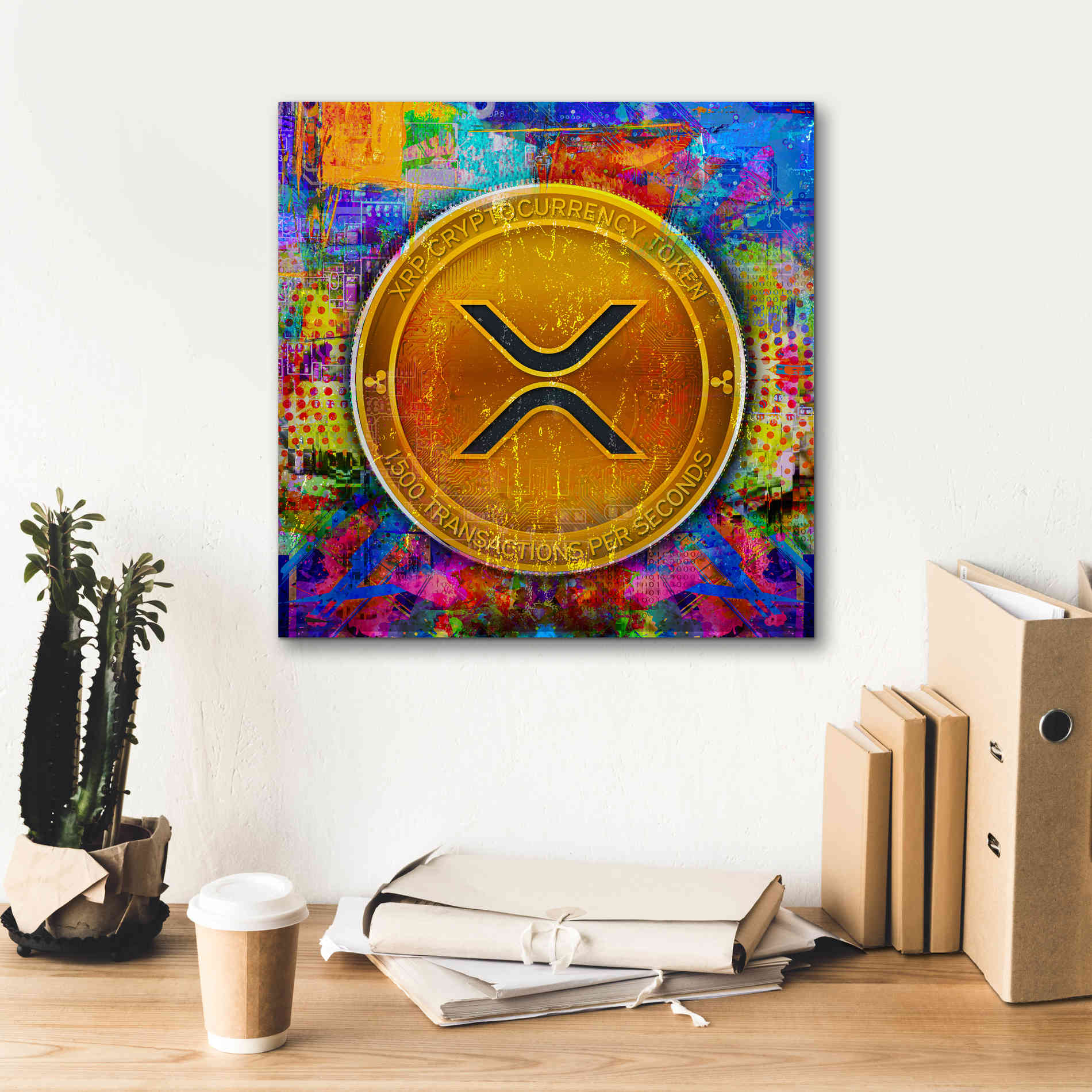 'XRP Crypto,' Canvas Wall Art,18 x 18