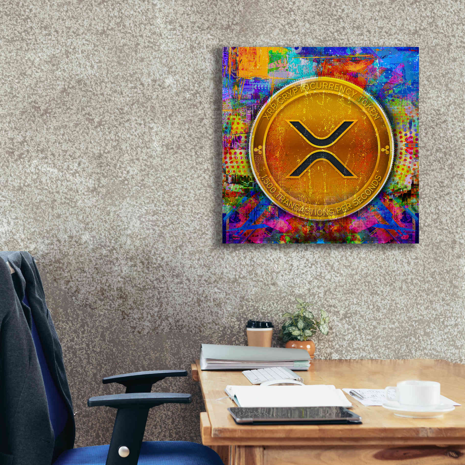 'XRP Crypto,' Canvas Wall Art,26 x 26