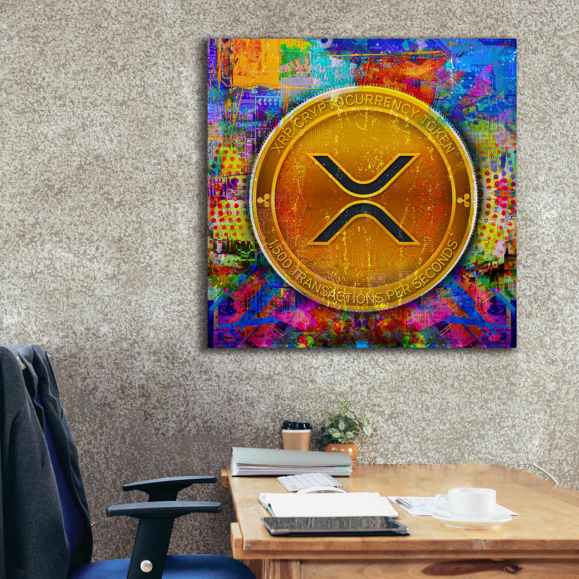 'XRP Crypto,' Canvas Wall Art,37 x 37