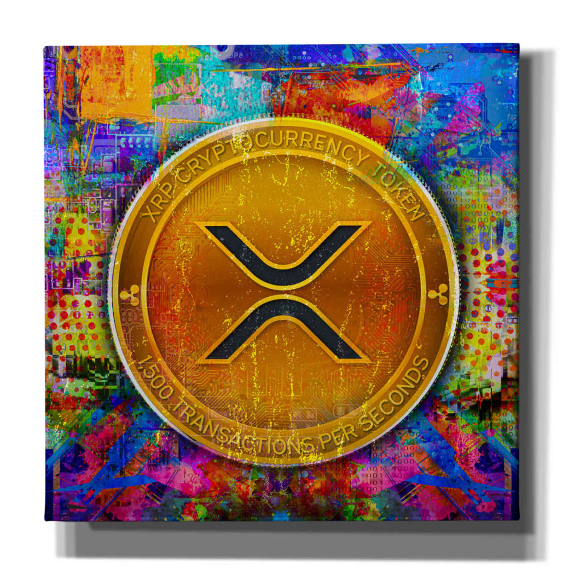 'XRP Crypto,' Canvas Wall Art,12x12x1.1x0,18x18x1.1x0,26x26x1.74x0,37x37x1.74x0