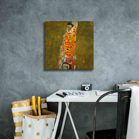 Image of Epic Art 'Hope II' by Gustav Klimt, Canvas Wall Art,18 x 18