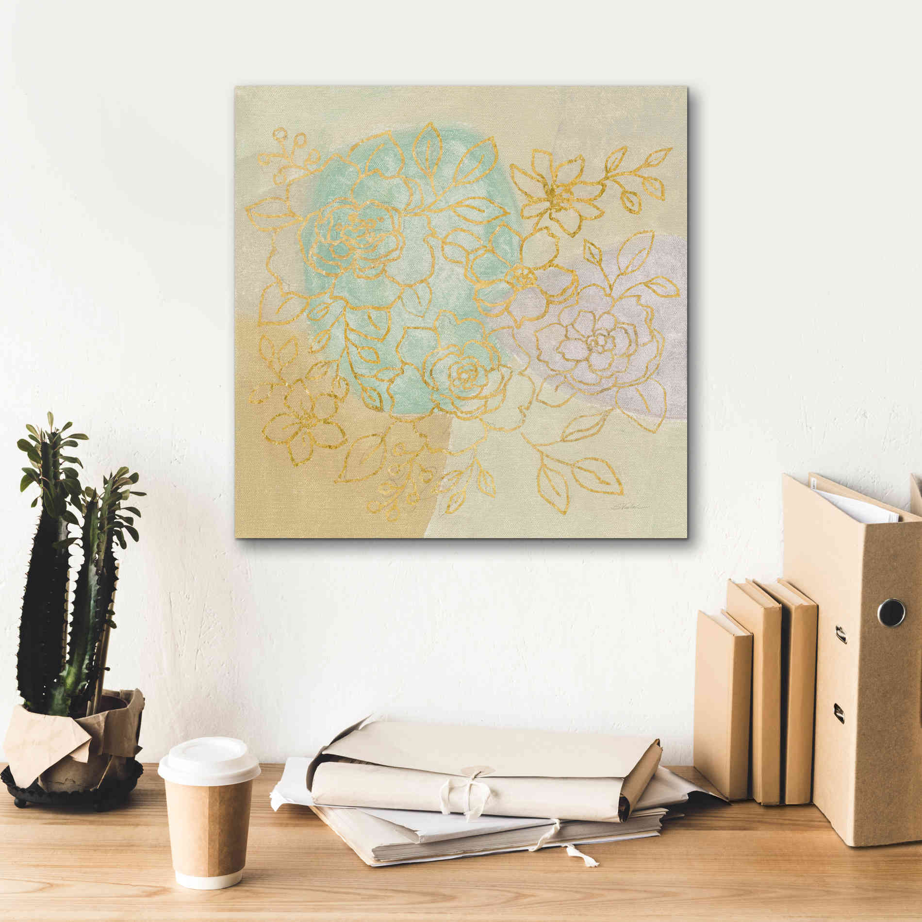 Epic Art 'Mid Mod Sophisticated Floral I' by Silvia Vassileva, Canvas Wall Art,18 x 18