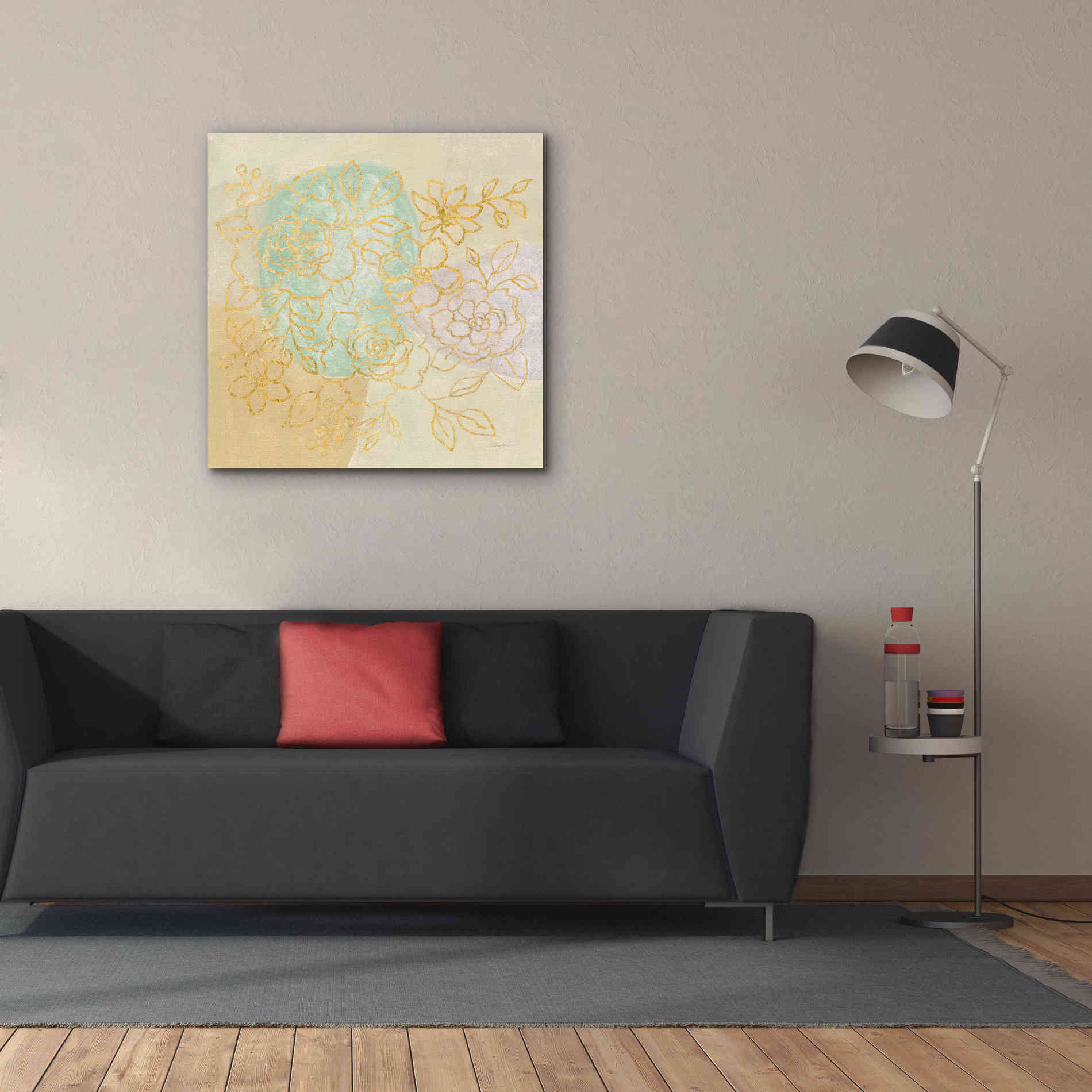 Epic Art 'Mid Mod Sophisticated Floral I' by Silvia Vassileva, Canvas Wall Art,37 x 37