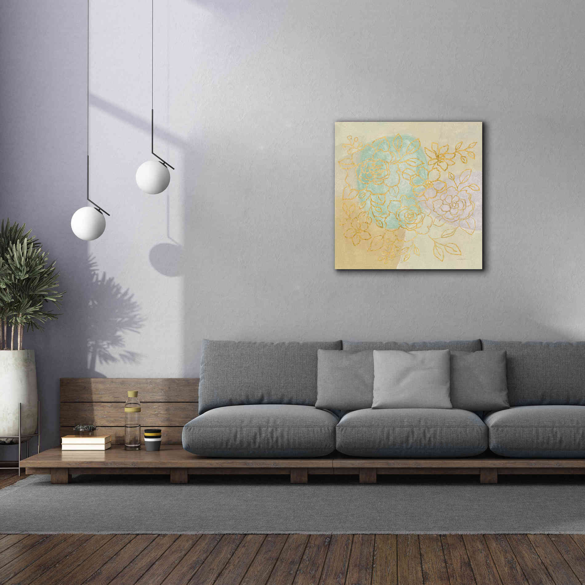 Epic Art 'Mid Mod Sophisticated Floral I' by Silvia Vassileva, Canvas Wall Art,37 x 37