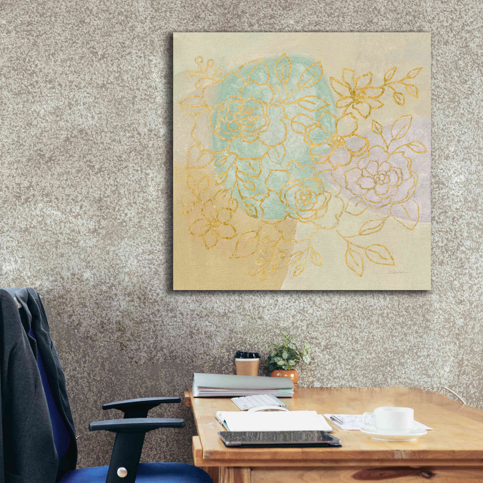 Epic Art 'Mid Mod Sophisticated Floral I' by Silvia Vassileva, Canvas Wall Art,37 x 37