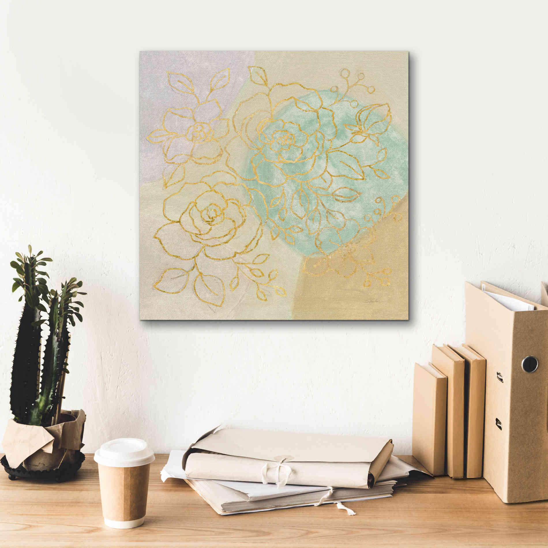 Epic Art 'Mid Mod Sophisticated Floral II' by Silvia Vassileva, Canvas Wall Art,18 x 18