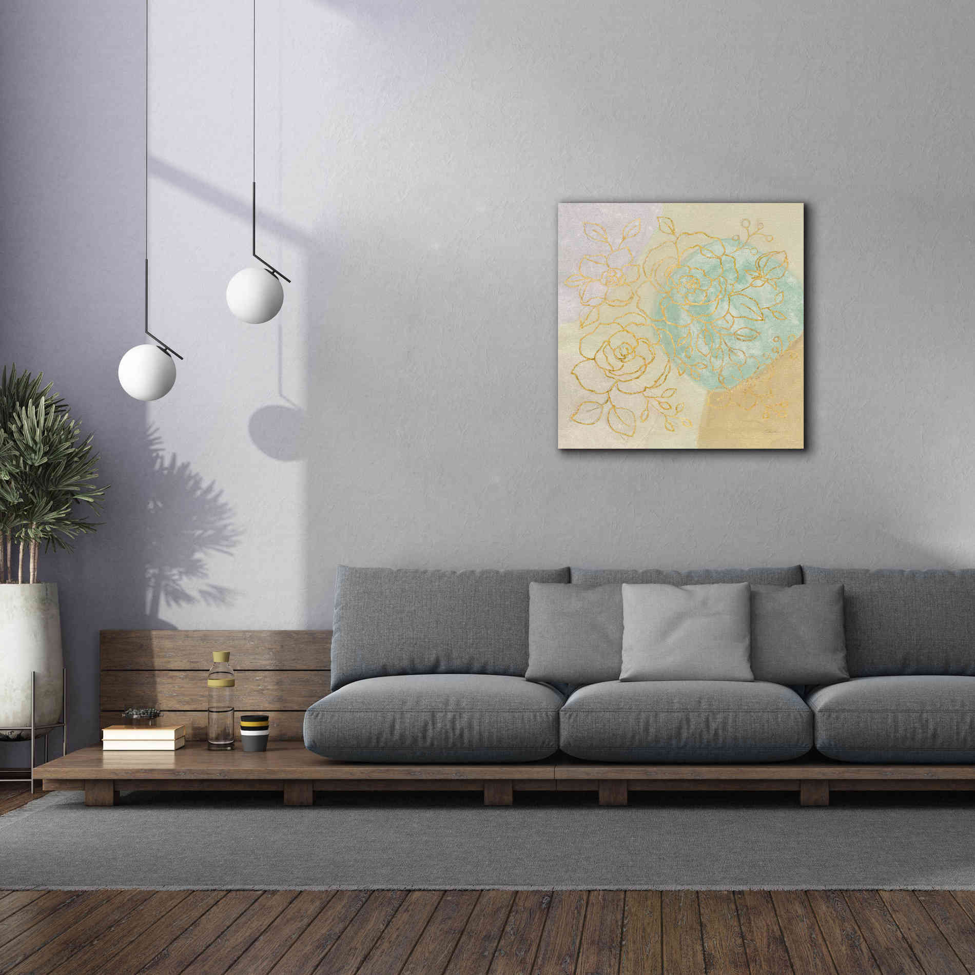 Epic Art 'Mid Mod Sophisticated Floral II' by Silvia Vassileva, Canvas Wall Art,37 x 37