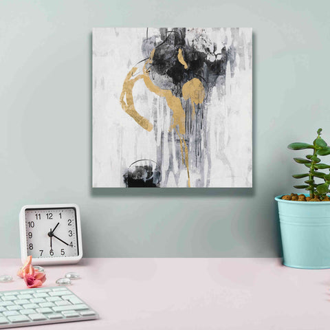 Image of Epic Art 'Golden Rain I' by Silvia Vassileva, Canvas Wall Art,12 x 12