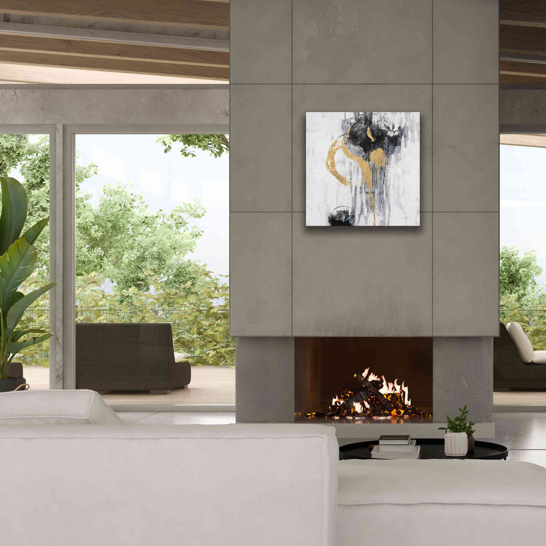 Epic Art 'Golden Rain I' by Silvia Vassileva, Canvas Wall Art,26 x 26