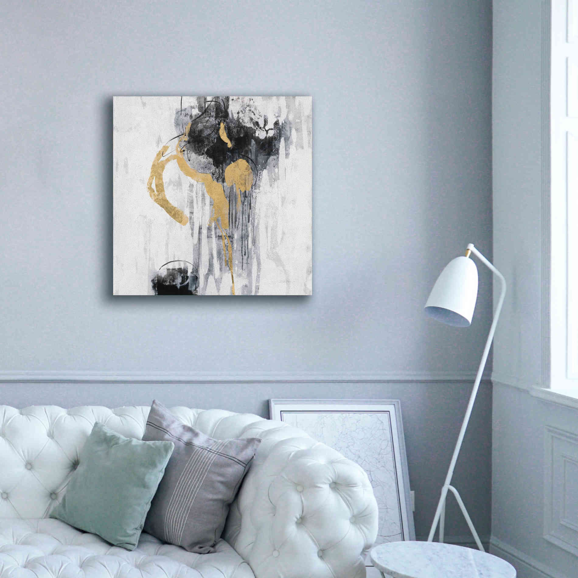 Epic Art 'Golden Rain I' by Silvia Vassileva, Canvas Wall Art,37 x 37
