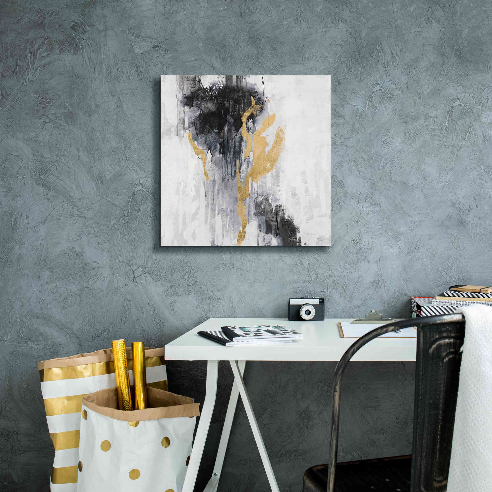 Epic Art 'Golden Rain II' by Silvia Vassileva, Canvas Wall Art,18 x 18