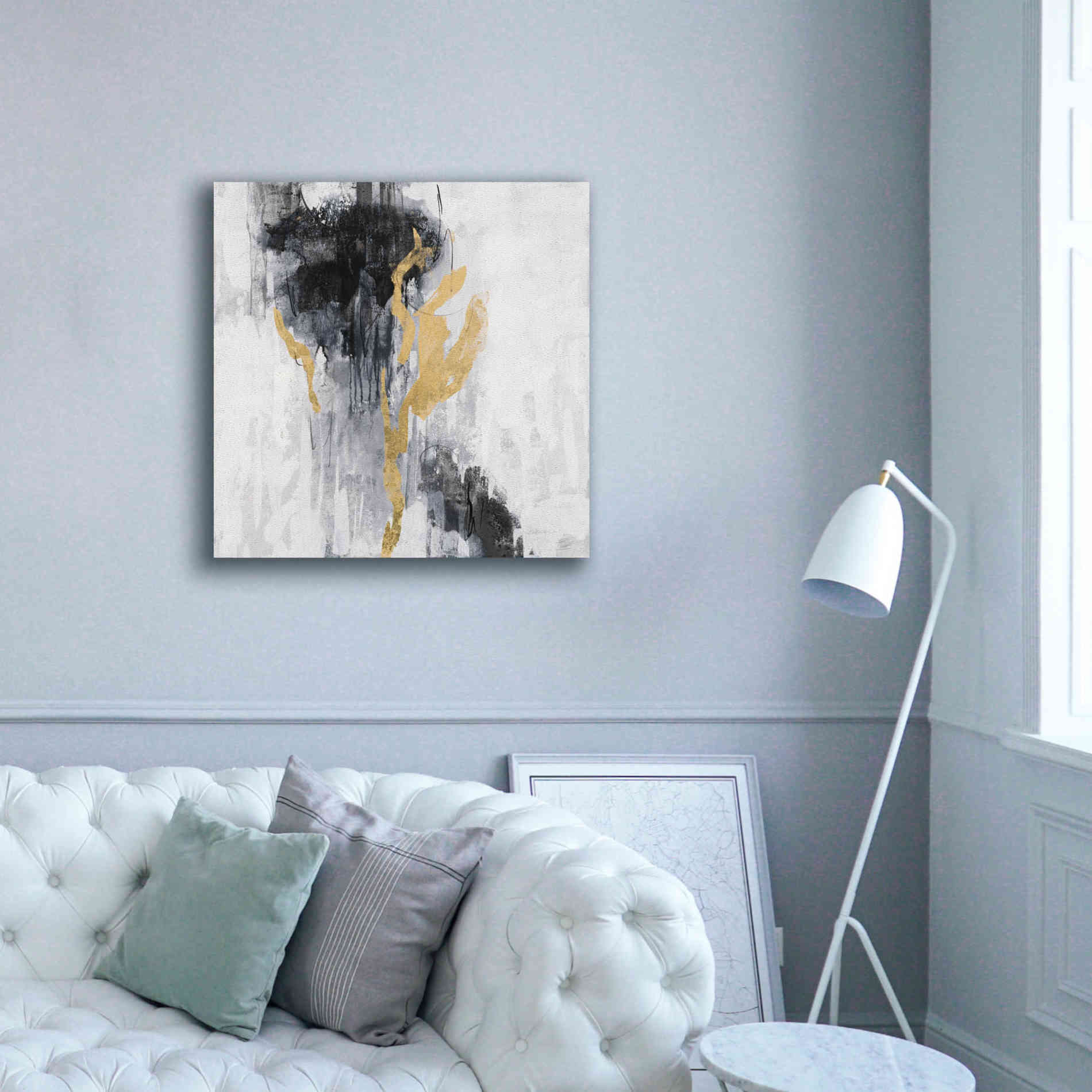 Epic Art 'Golden Rain II' by Silvia Vassileva, Canvas Wall Art,37 x 37