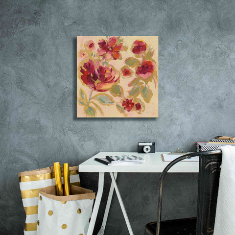 Image of Epic Art 'Gilded Loose Floral I' by Silvia Vassileva, Canvas Wall Art,18 x 18