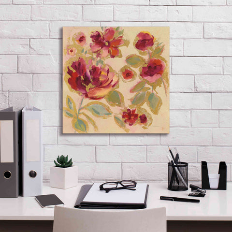 Image of Epic Art 'Gilded Loose Floral I' by Silvia Vassileva, Canvas Wall Art,18 x 18