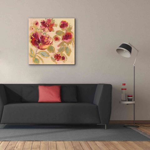 Image of Epic Art 'Gilded Loose Floral I' by Silvia Vassileva, Canvas Wall Art,37 x 37