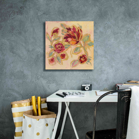 Image of Epic Art 'Gilded Loose Floral II' by Silvia Vassileva, Canvas Wall Art,18 x 18