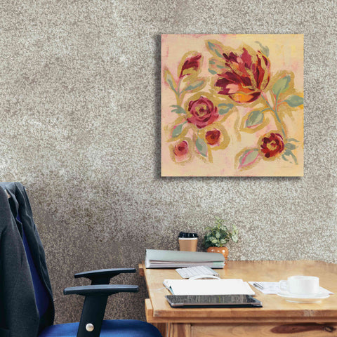 Image of Epic Art 'Gilded Loose Floral II' by Silvia Vassileva, Canvas Wall Art,26 x 26