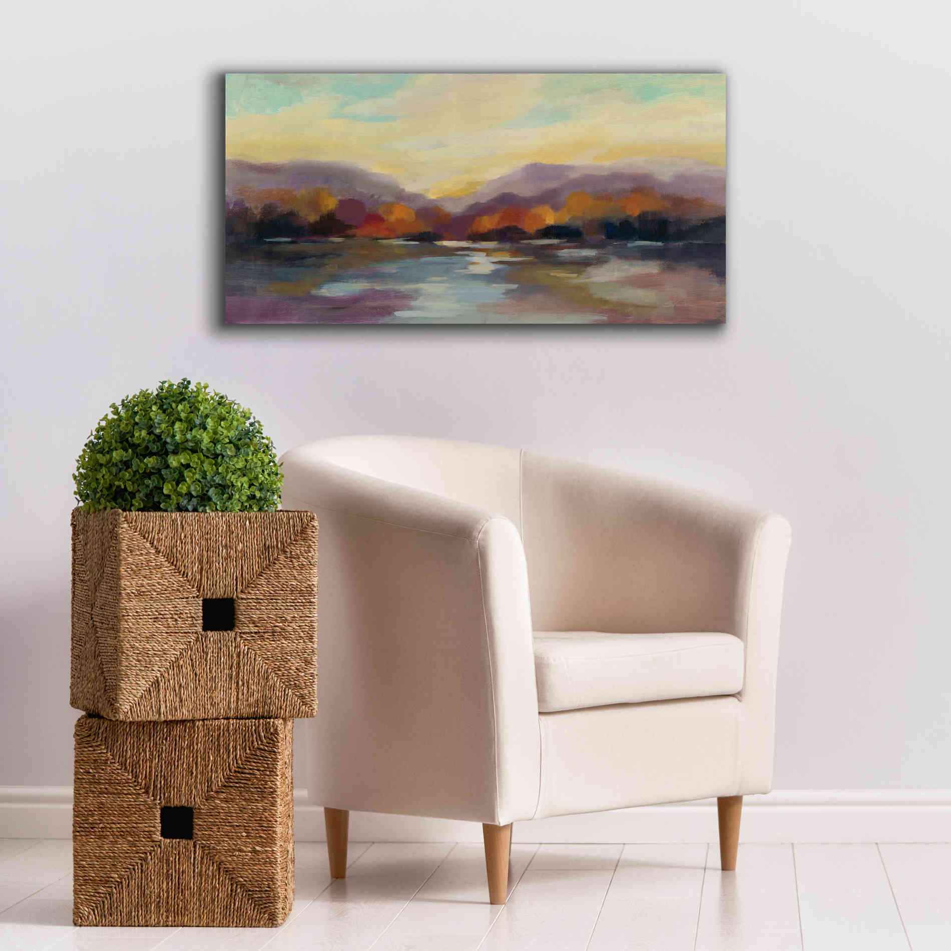 Epic Art 'Fall Sunset' by Silvia Vassileva, Canvas Wall Art,40 x 20