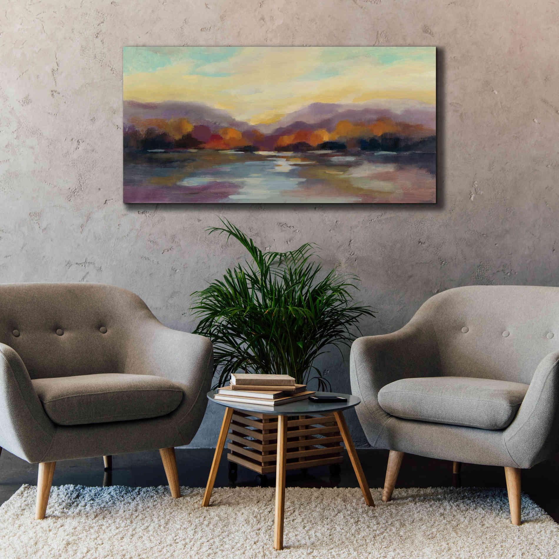 Epic Art 'Fall Sunset' by Silvia Vassileva, Canvas Wall Art,60 x 30