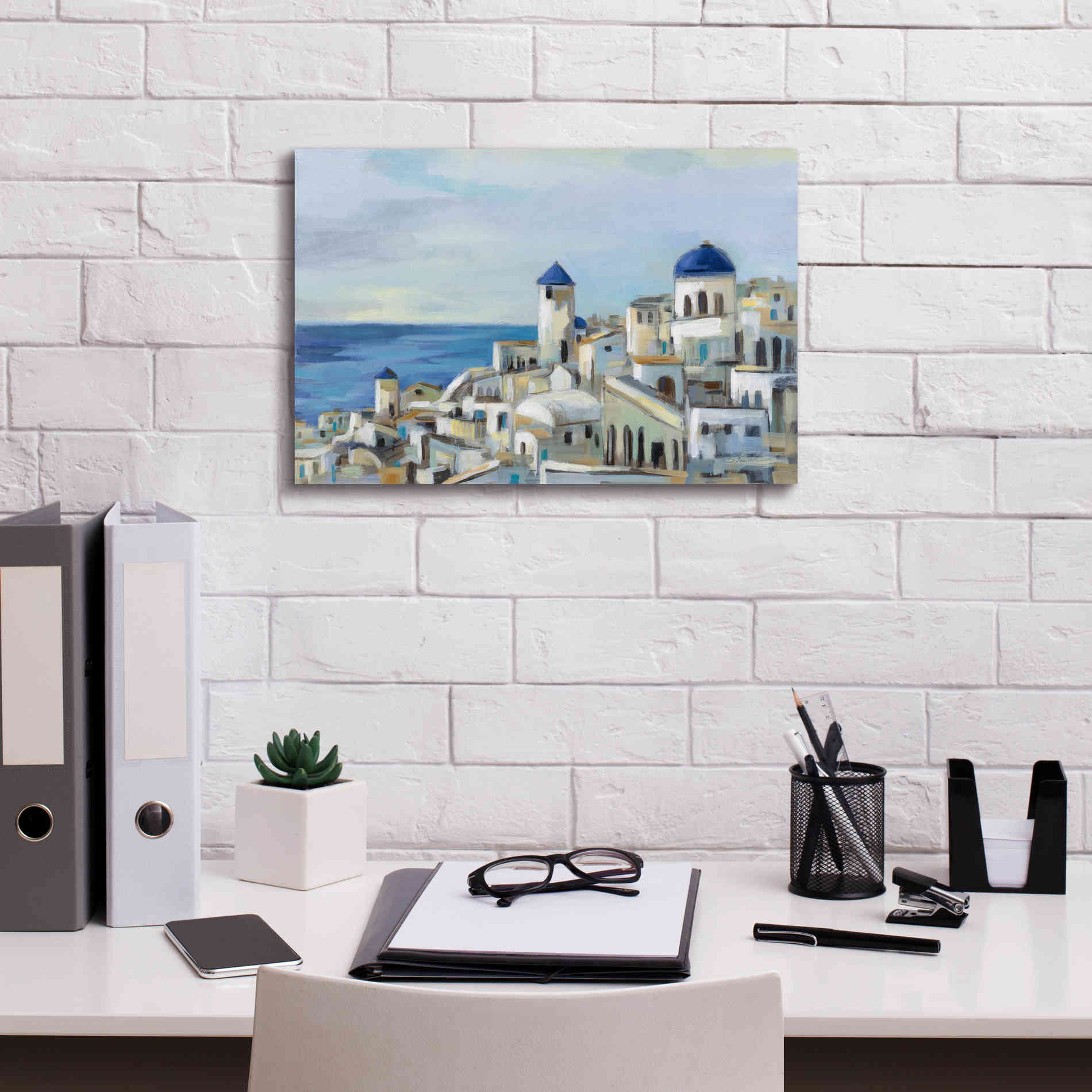 Epic Art 'Santorini View I' by Silvia Vassileva, Canvas Wall Art,18 x 12