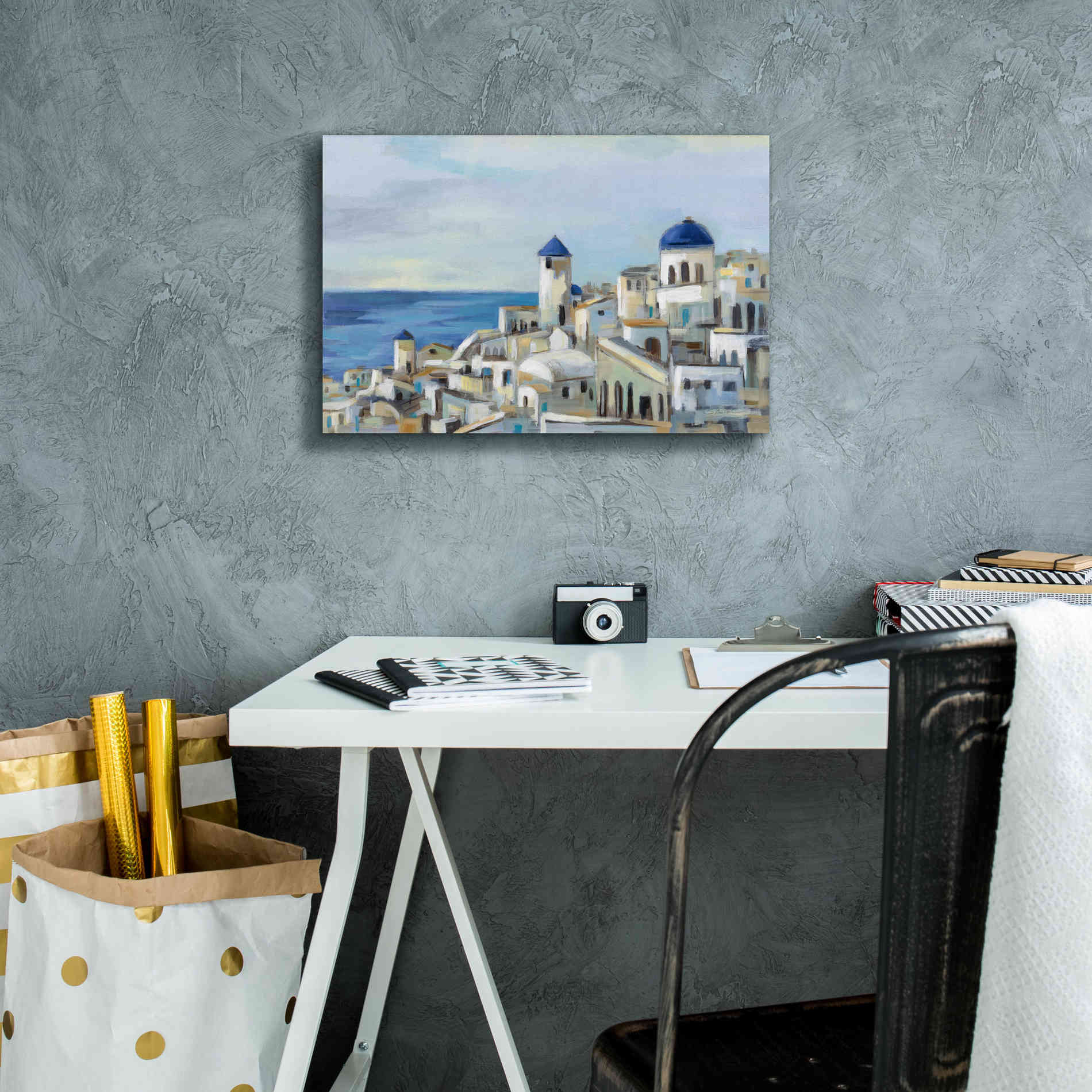 Epic Art 'Santorini View I' by Silvia Vassileva, Canvas Wall Art,18 x 12