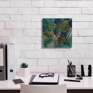 Epic Art 'Midnight Tropical Leaves' by Silvia Vassileva, Canvas Wall Art,12 x 12