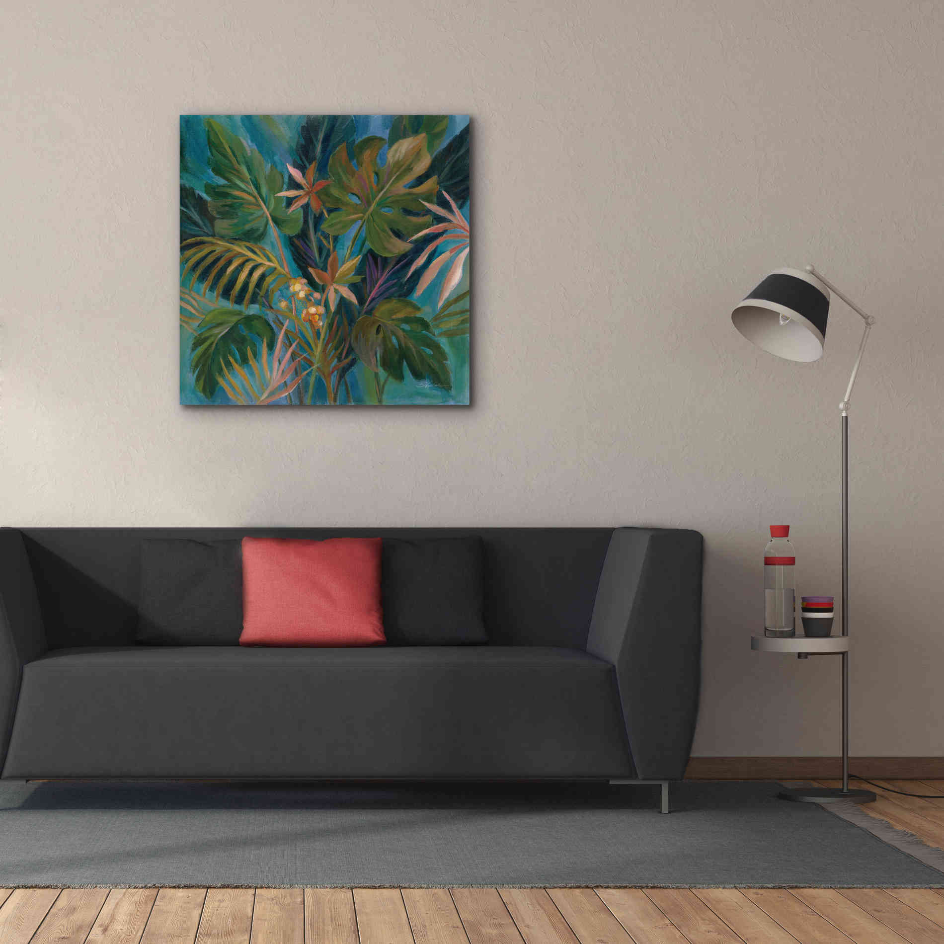 Epic Art 'Midnight Tropical Leaves' by Silvia Vassileva, Canvas Wall Art,37 x 37