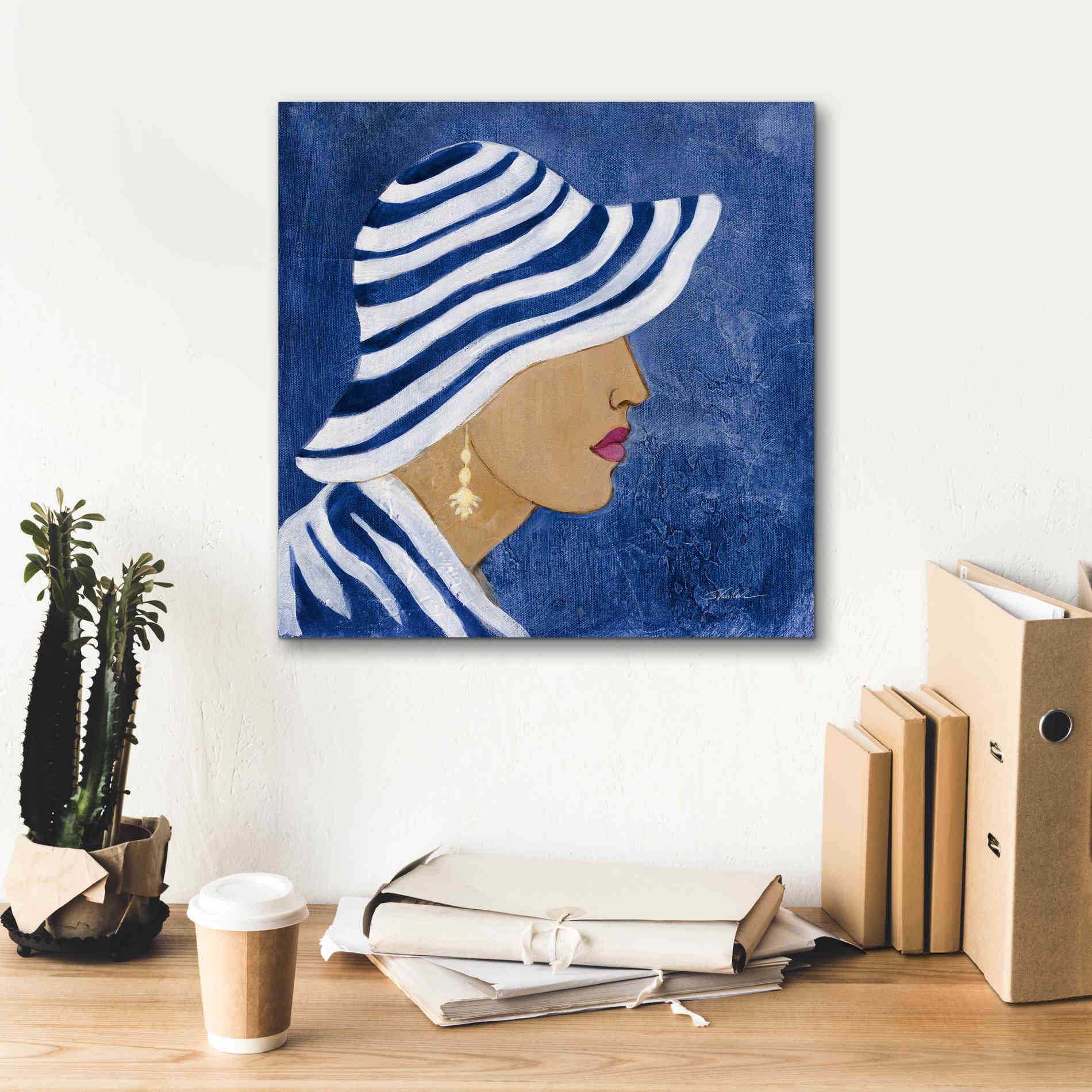 Epic Art 'Lady with Hat I' by Silvia Vassileva, Canvas Wall Art,18 x 18