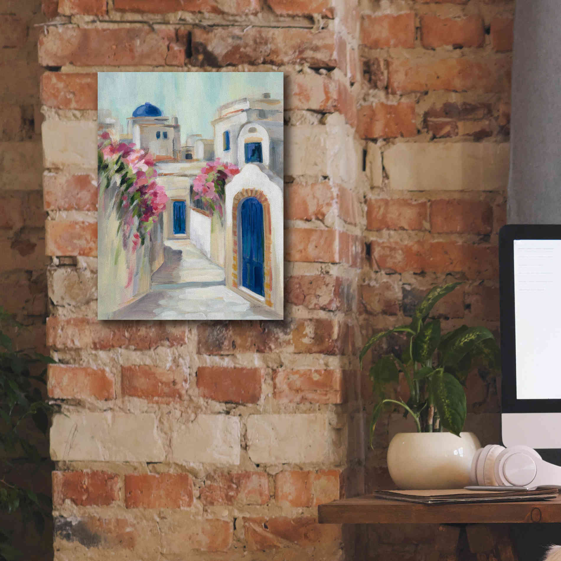 Epic Art 'Santorini Street I' by Silvia Vassileva, Canvas Wall Art,12 x 16