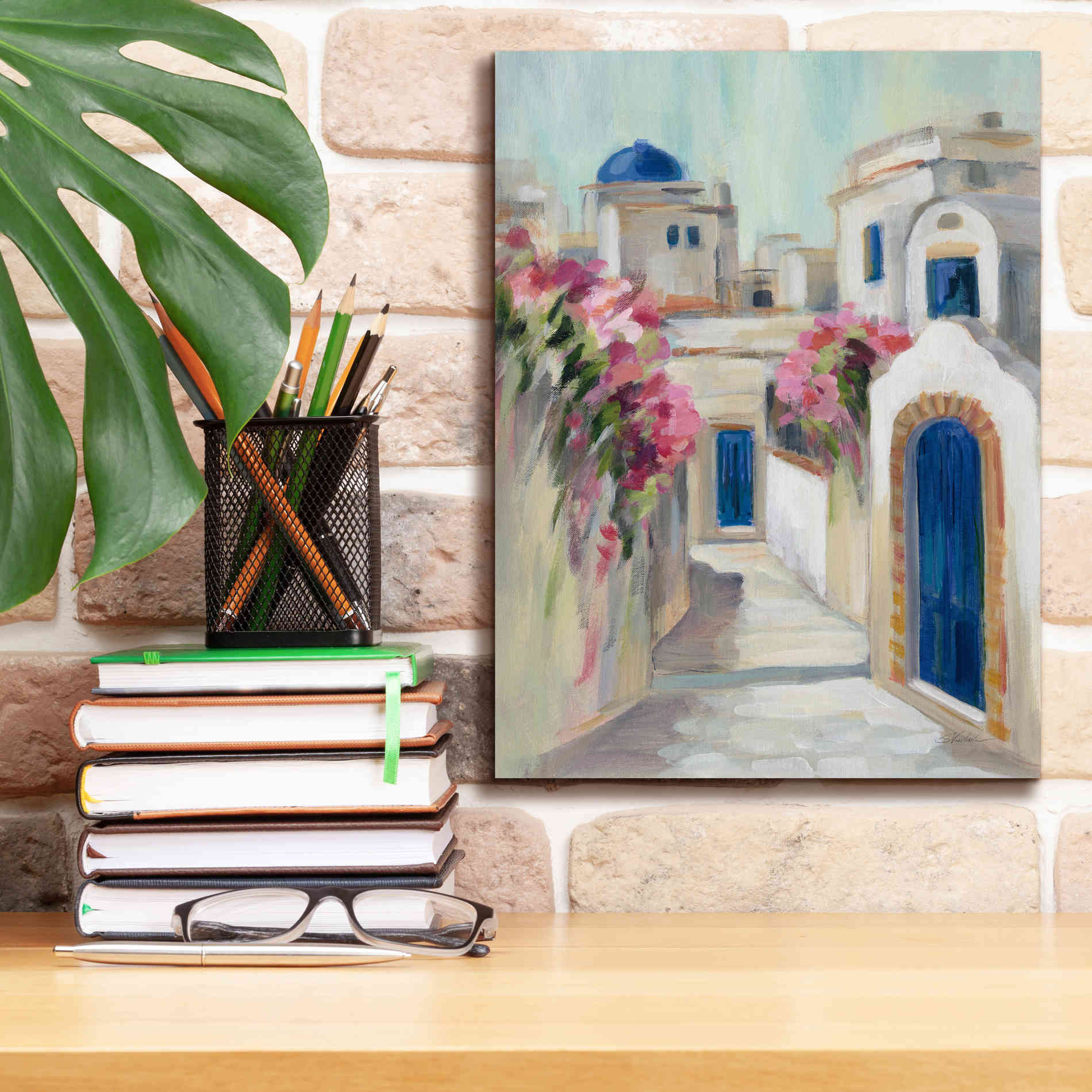 Epic Art 'Santorini Street I' by Silvia Vassileva, Canvas Wall Art,12 x 16