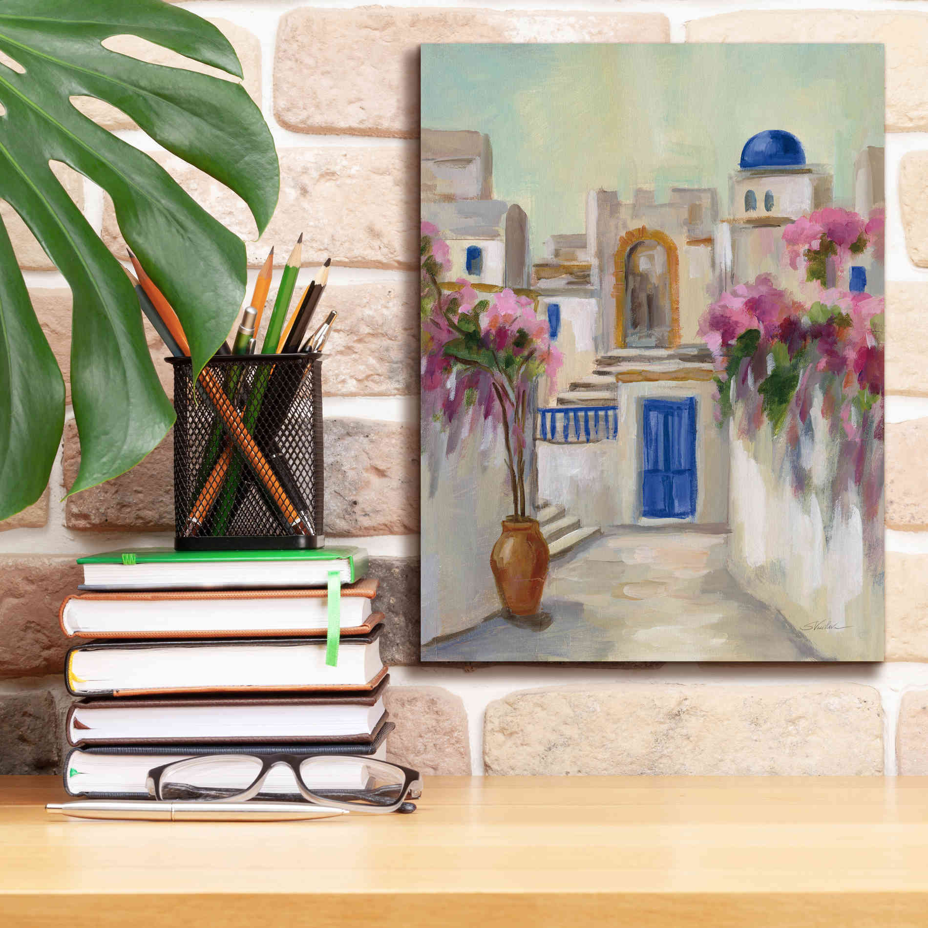 Epic Art 'Santorini Street II' by Silvia Vassileva, Canvas Wall Art,12 x 16
