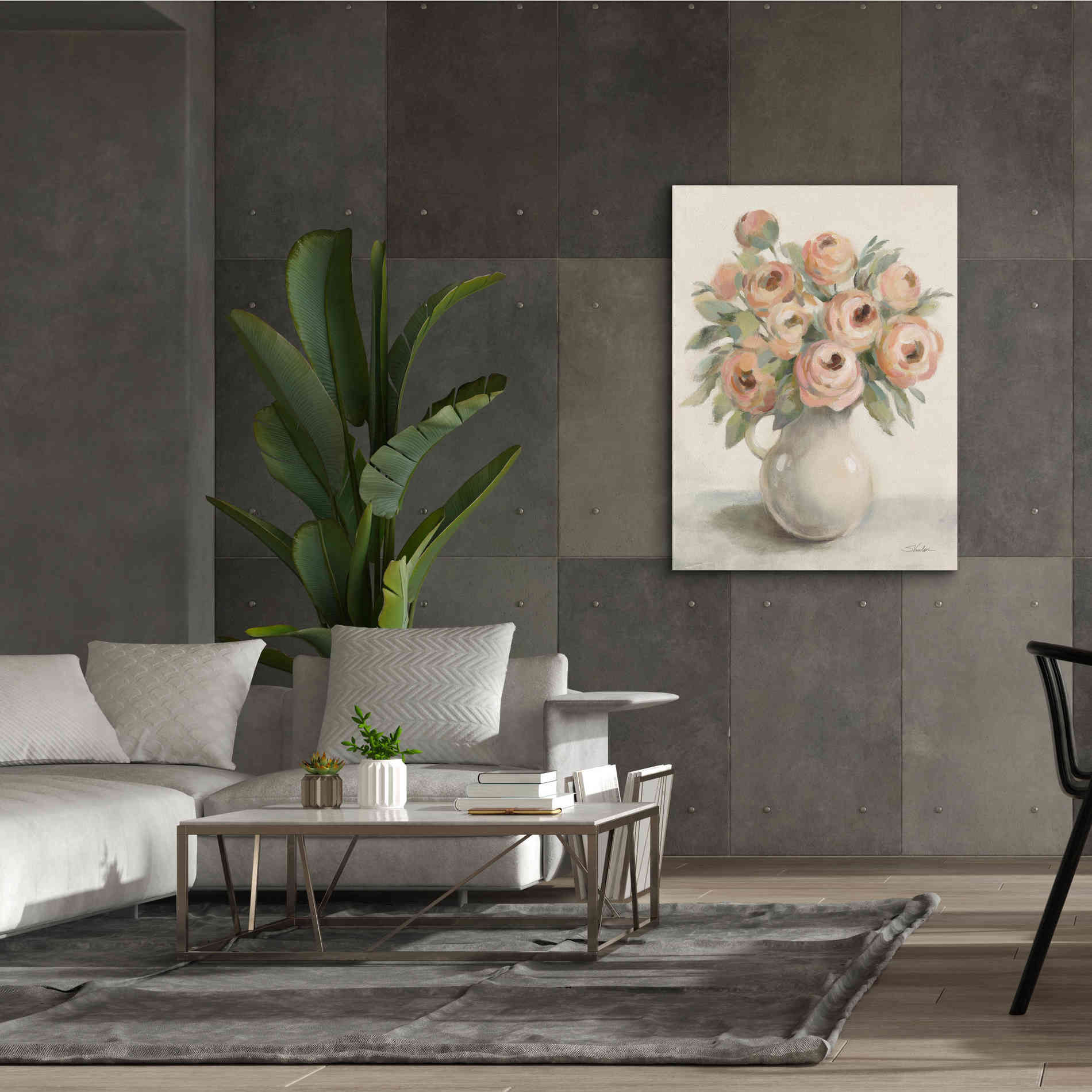 Epic Art 'Blush Flowers in a Jug' by Silvia Vassileva, Canvas Wall Art,40 x 54