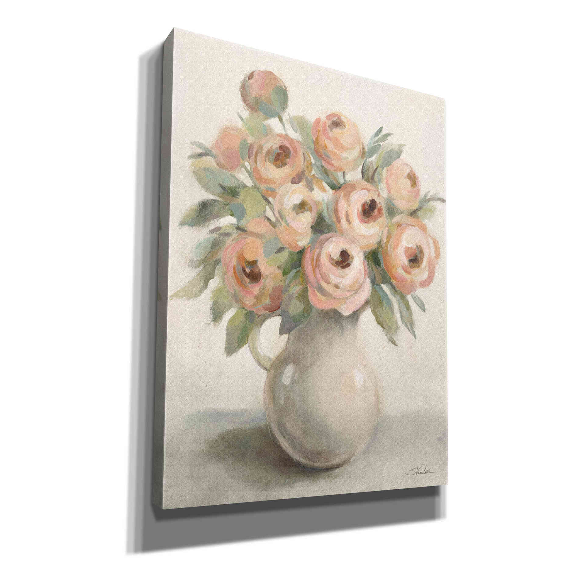 Epic Art 'Blush Flowers in a Jug' by Silvia Vassileva, Canvas Wall Art,12x16x1.1x0,20x24x1.1x0,26x30x1.74x0,40x54x1.74x0