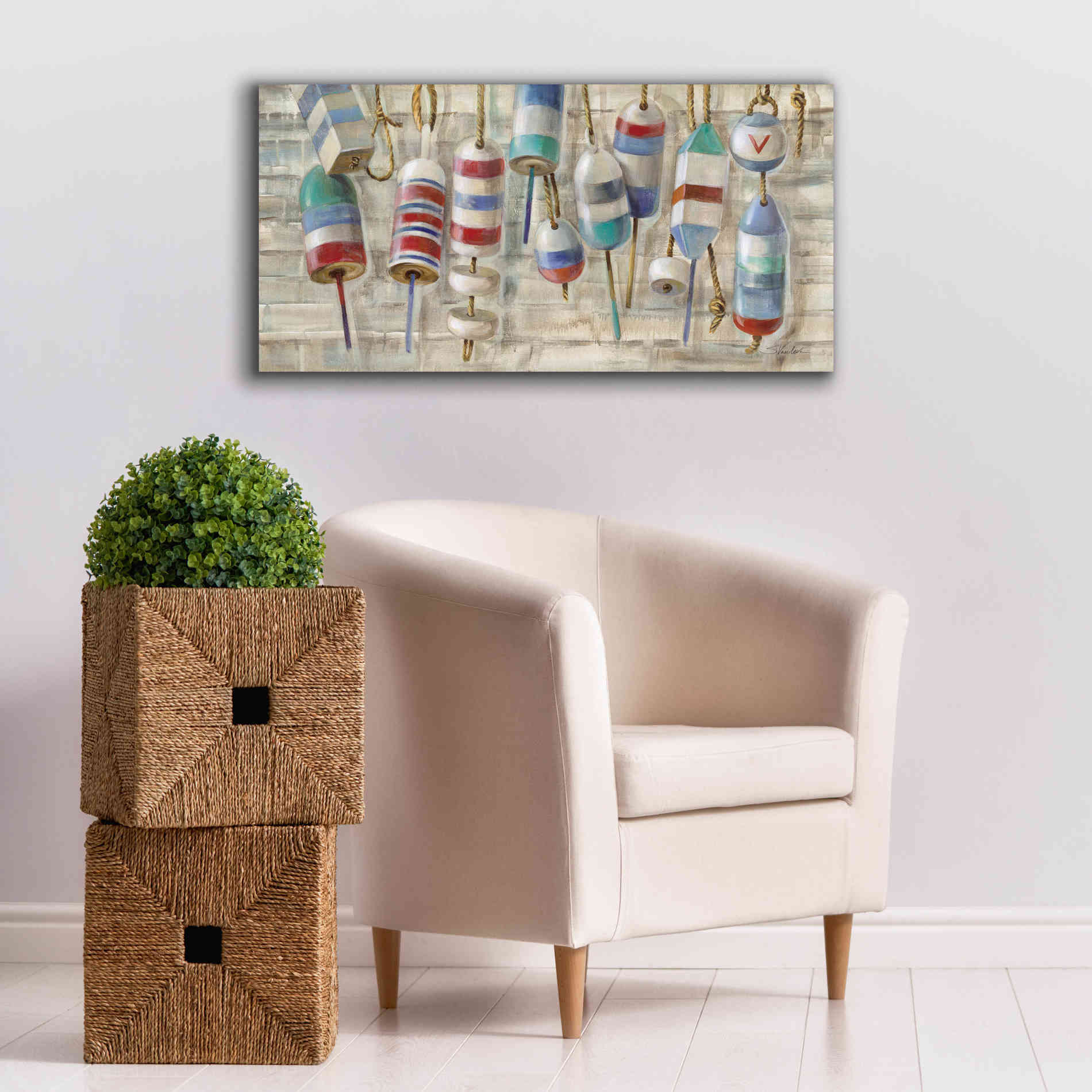 Epic Art 'Summer Buoys' by Silvia Vassileva, Canvas Wall Art,40 x 20