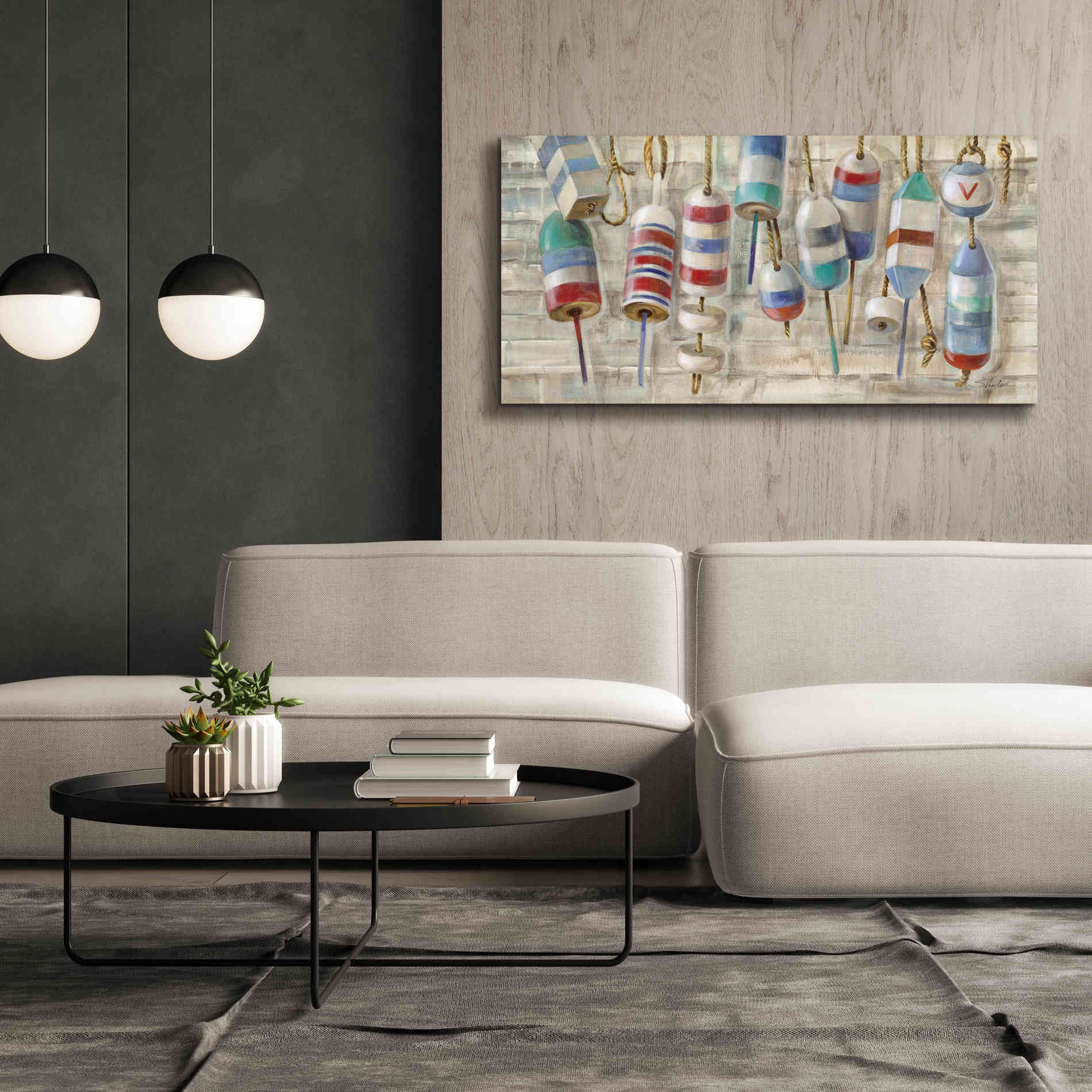 Epic Art 'Summer Buoys' by Silvia Vassileva, Canvas Wall Art,60 x 30