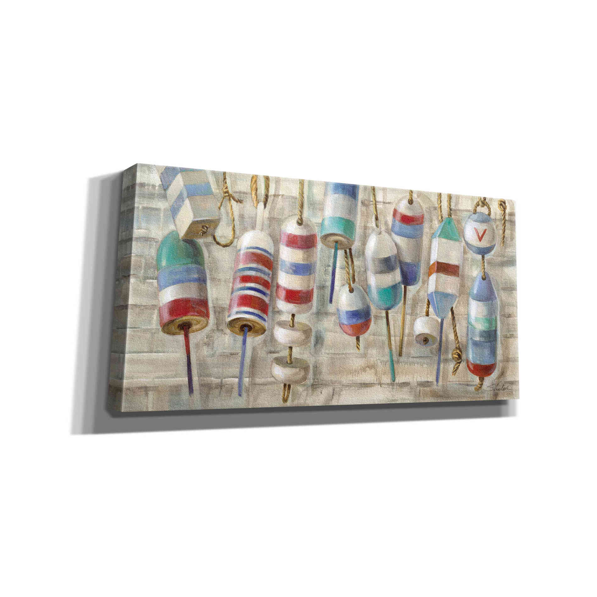 Epic Art 'Summer Buoys' by Silvia Vassileva, Canvas Wall Art,24x12x1.1x0,40x20x1.74x0,60x30x1.74x0