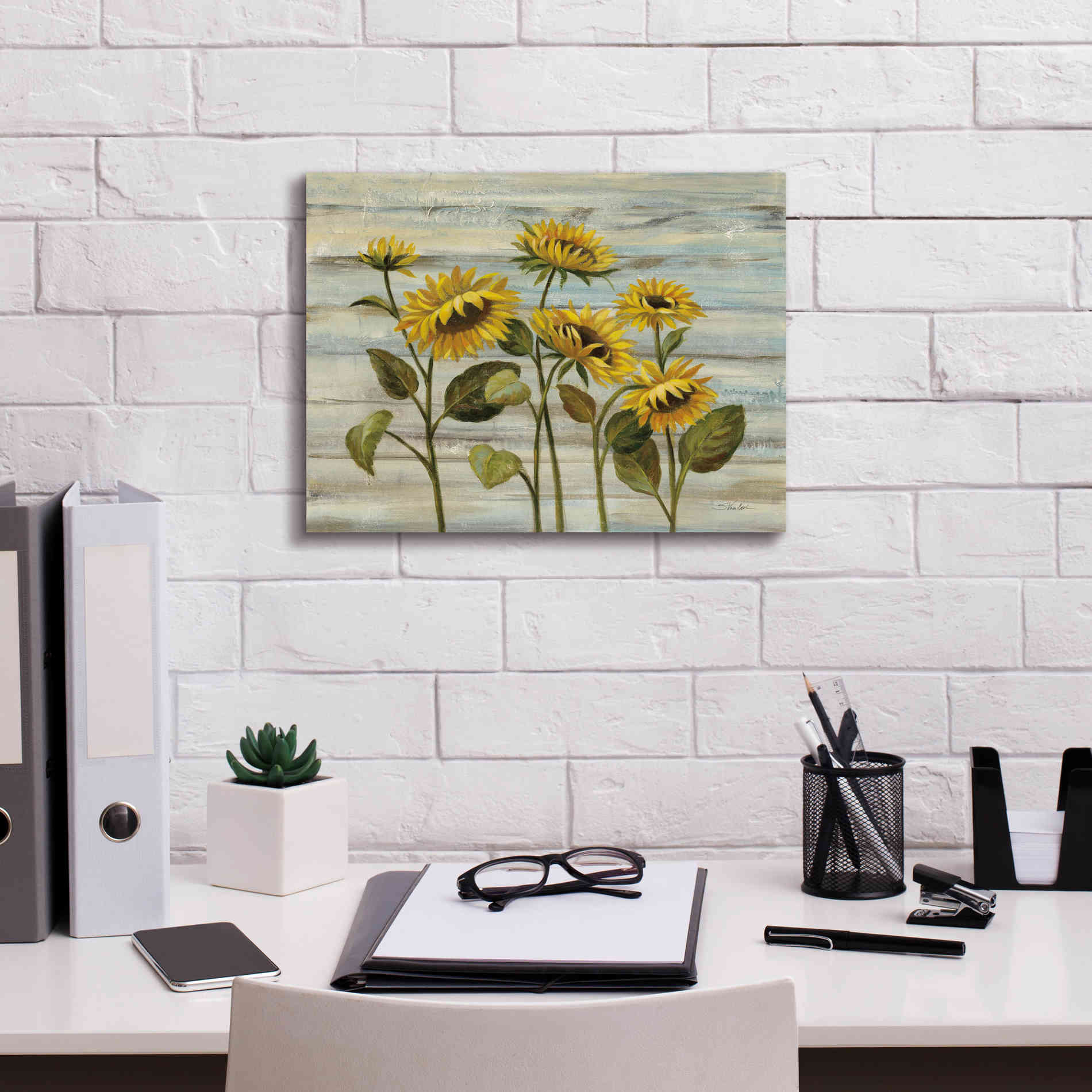 Epic Art 'Cottage Sunflowers' by Silvia Vassileva, Canvas Wall Art,16 x 12