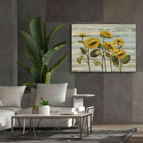 Image of Epic Art 'Cottage Sunflowers' by Silvia Vassileva, Canvas Wall Art,54 x 40
