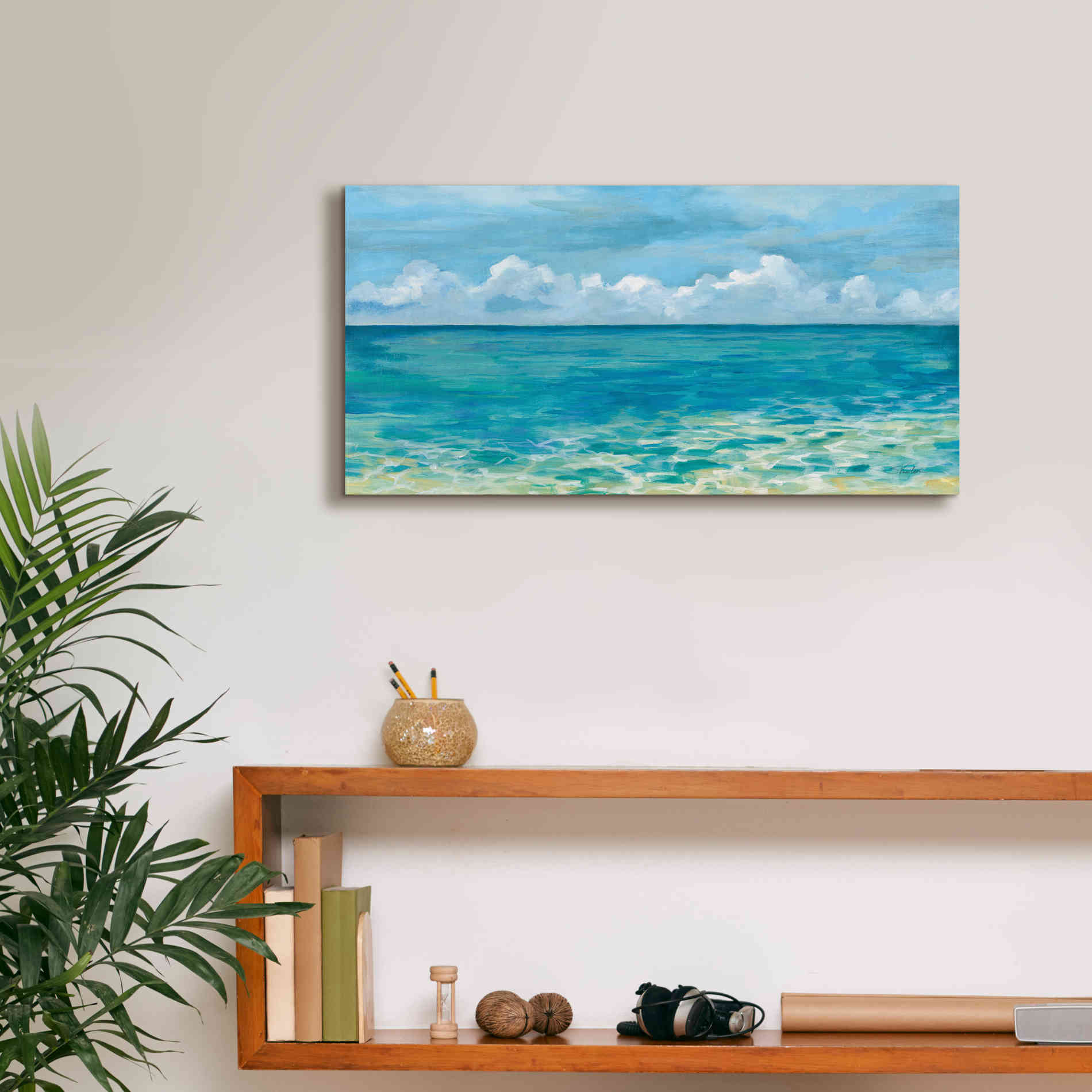 Epic Art 'Caribbean Sea Reflections' by Silvia Vassileva, Canvas Wall Art,24 x 12