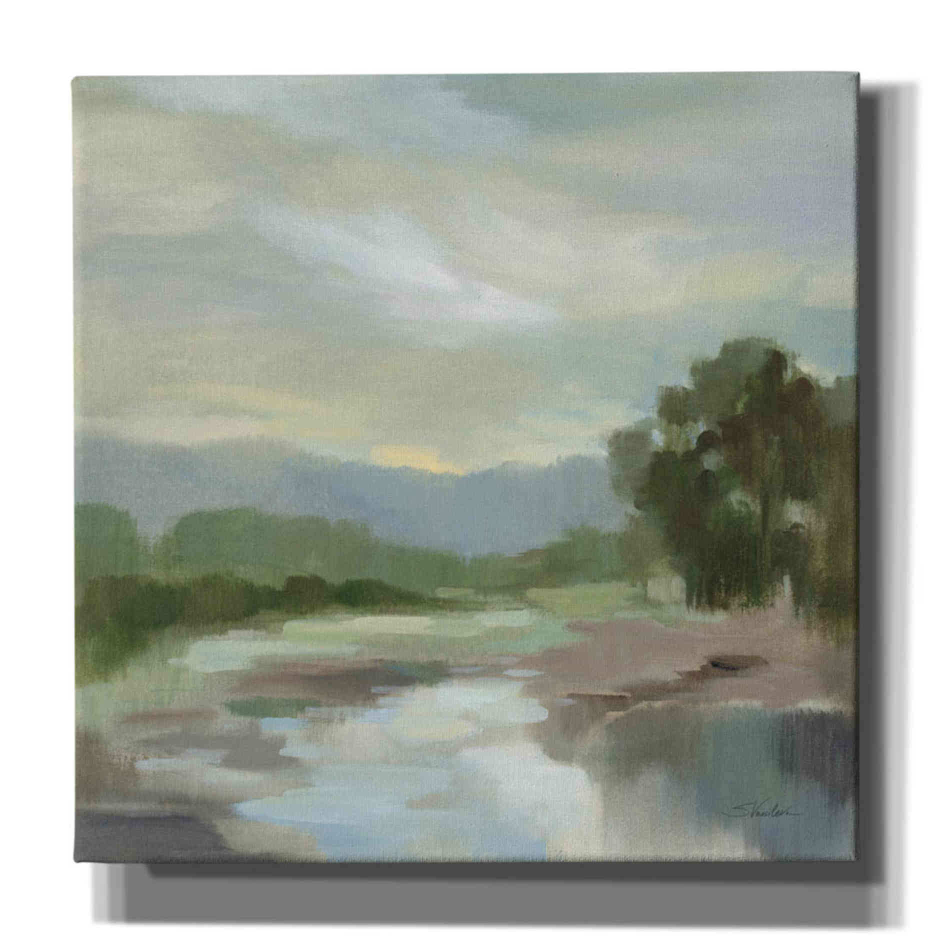 Epic Art 'Sage Lake' by Silvia Vassileva, Canvas Wall Art,12x12x1.1x0,18x18x1.1x0,26x26x1.74x0,37x37x1.74x0