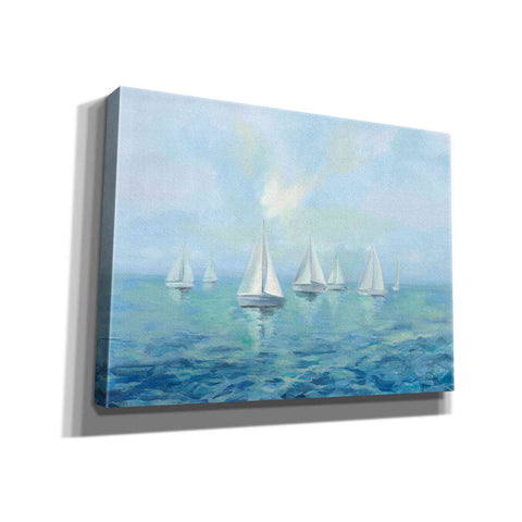 Image of Epic Art 'Boats in the Haze' by Silvia Vassileva, Canvas Wall Art,16x12x1.1x0,26x18x1.1x0,34x26x1.74x0,54x40x1.74x0