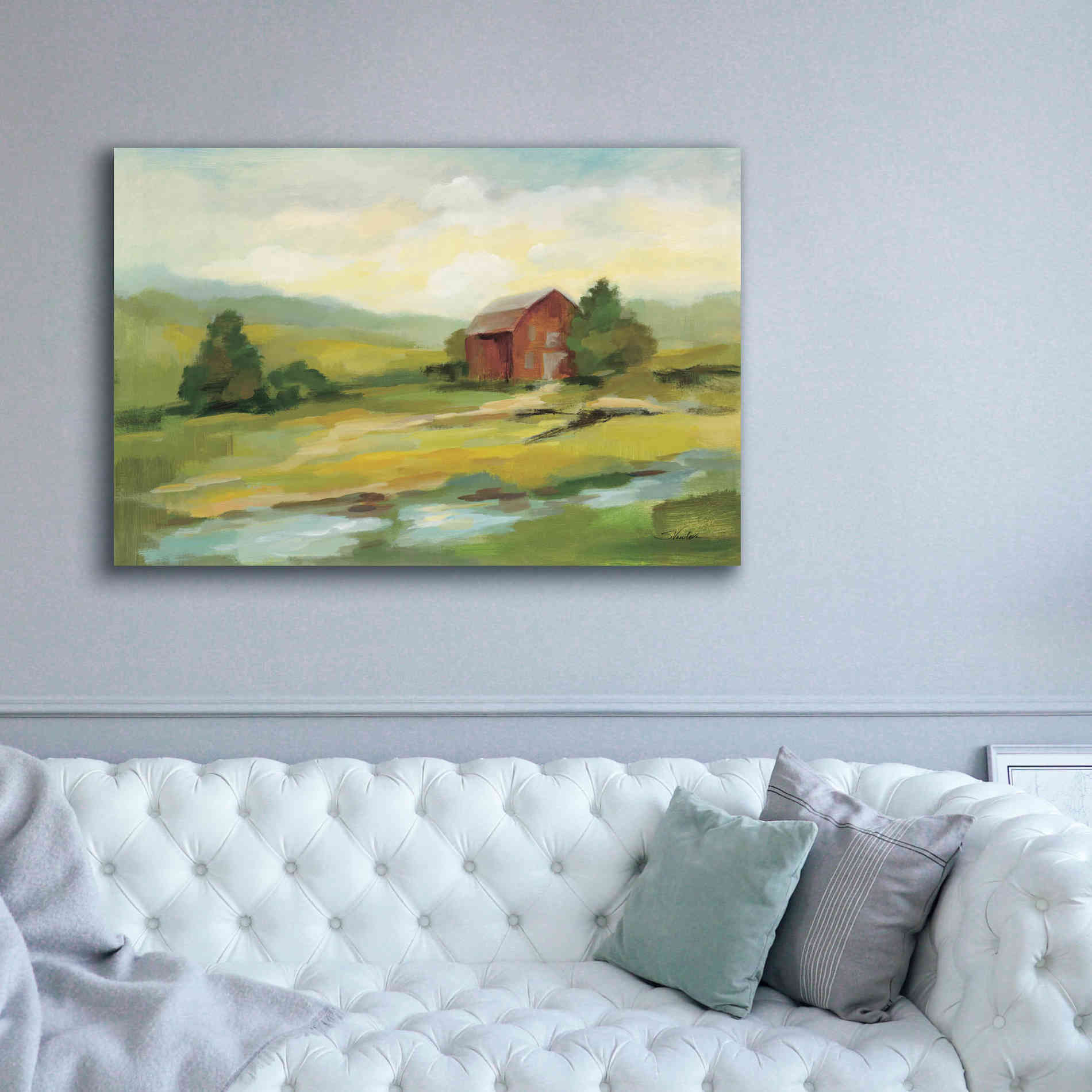Epic Art 'Springtime Farm' by Silvia Vassileva, Canvas Wall Art,60 x 40