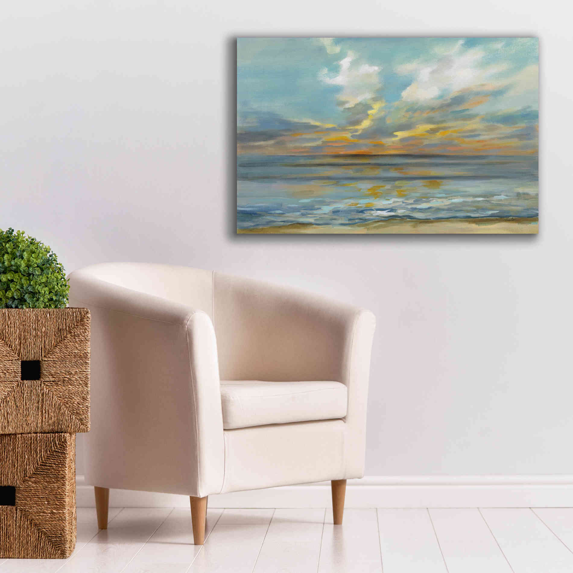Epic Art 'Rhythmic Sunset Waves' by Silvia Vassileva, Canvas Wall Art,40 x 26