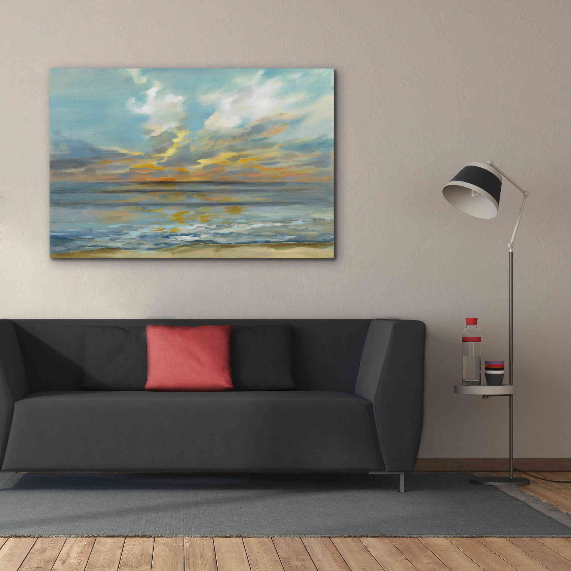 Epic Art 'Rhythmic Sunset Waves' by Silvia Vassileva, Canvas Wall Art,60 x 40
